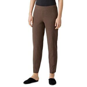 Eileen Fisher Organic Cotton Brown Slim Knit Ankle Pants Size S
